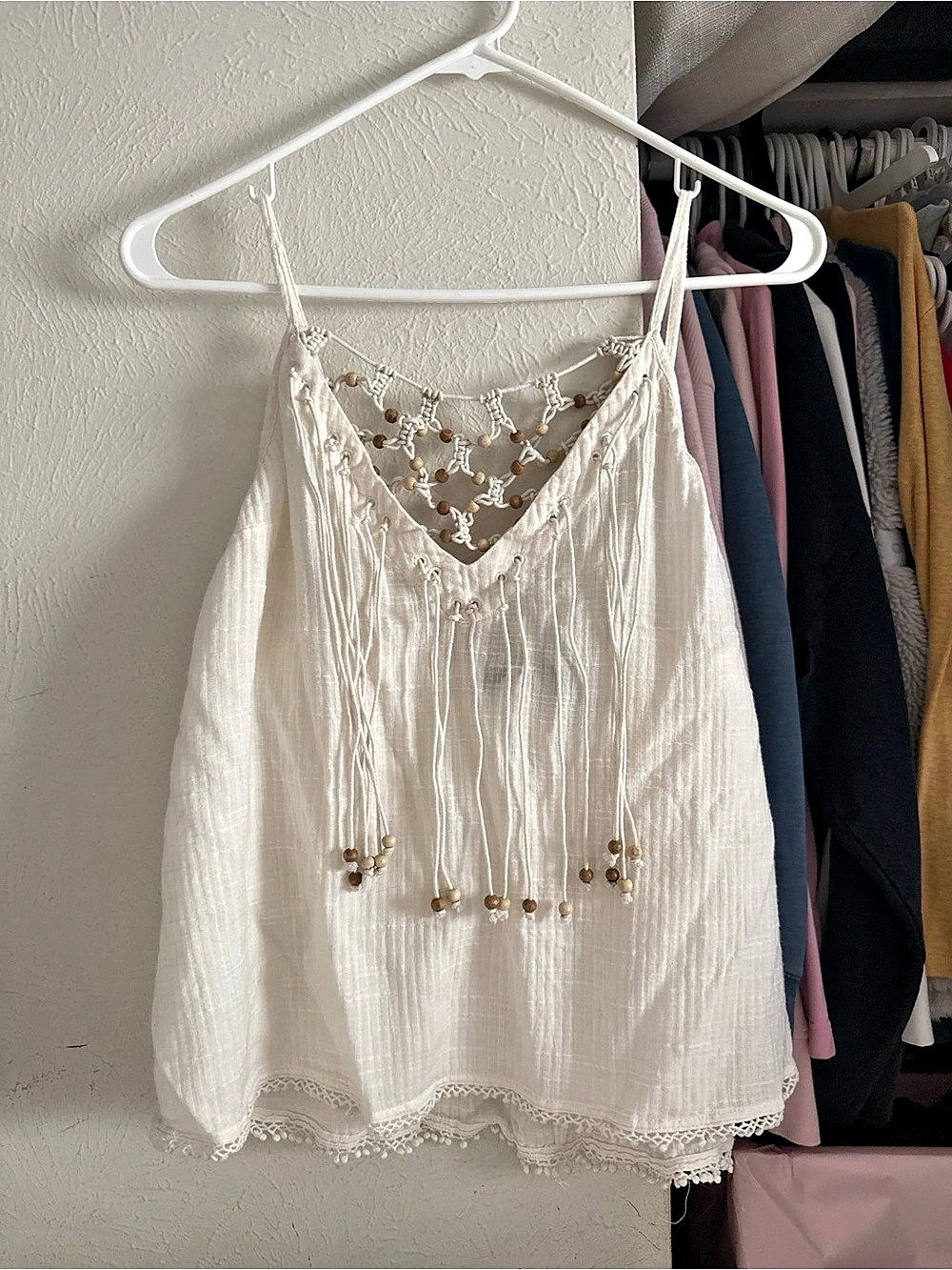 White Lace Trim Camisole Like New